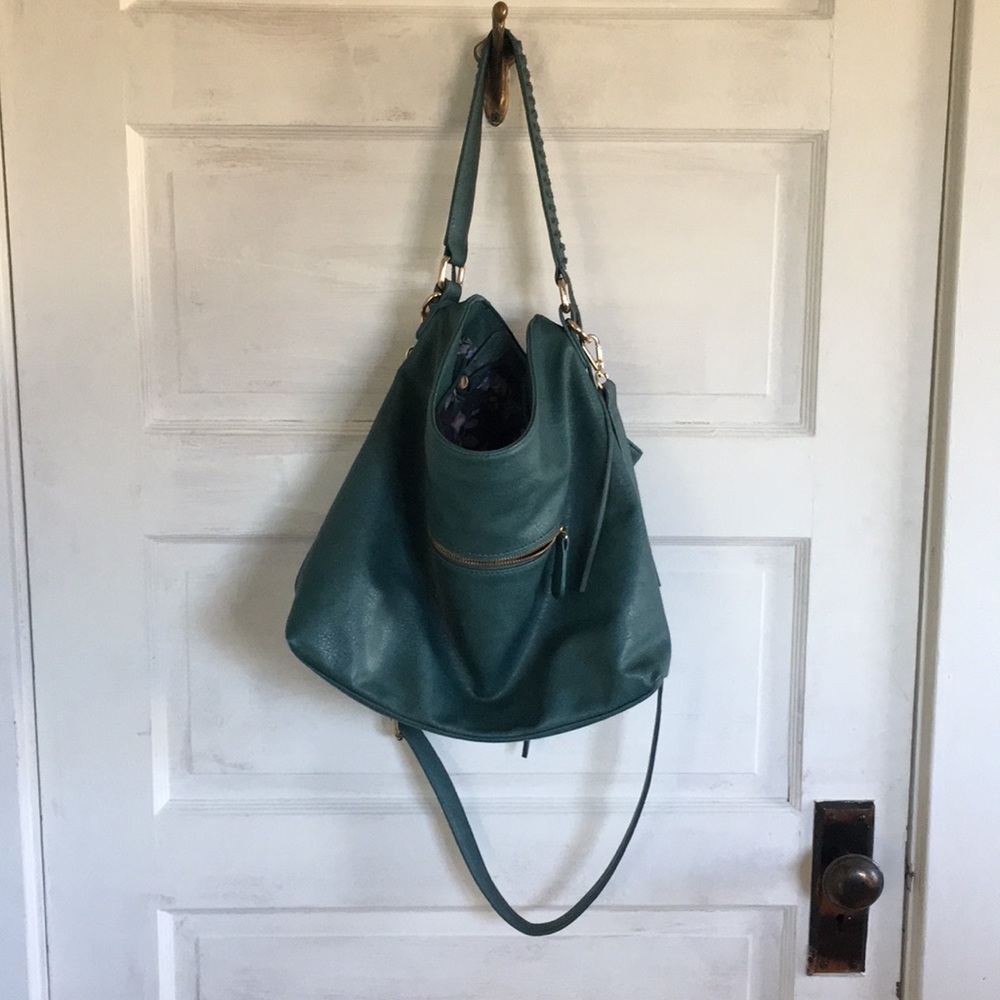Urban expressions light teal vegan leather handbag